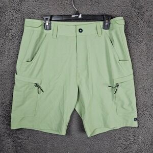 AVID Mens Fishing Cargo Shorts Size 34 Sage Green Recycled Stretch Quick Dry